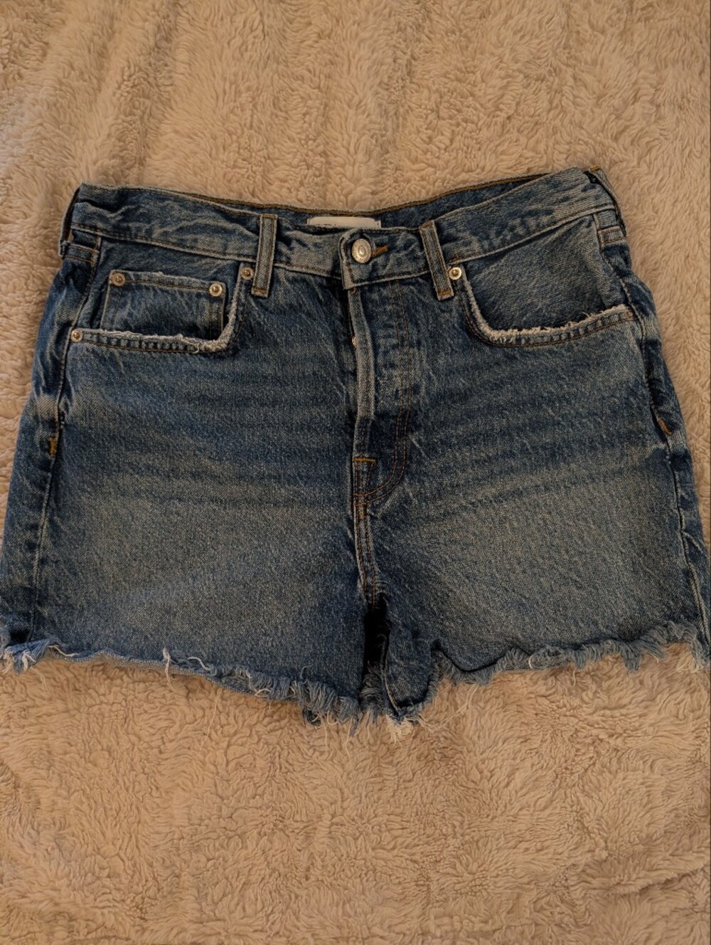 zara Women's High-Rise Denim Shorts - Blue